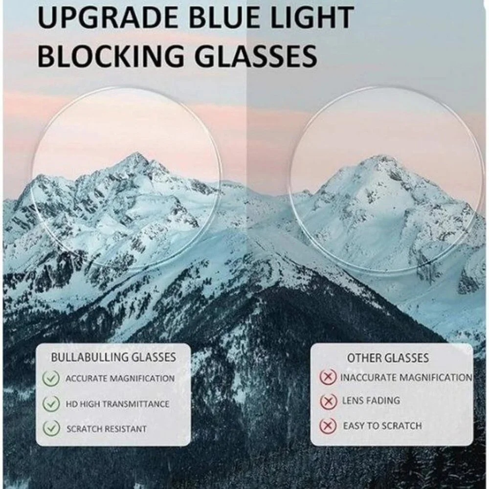 Bullabulling Spring Hinge Readers Blue Light Blocking Computer 2.0